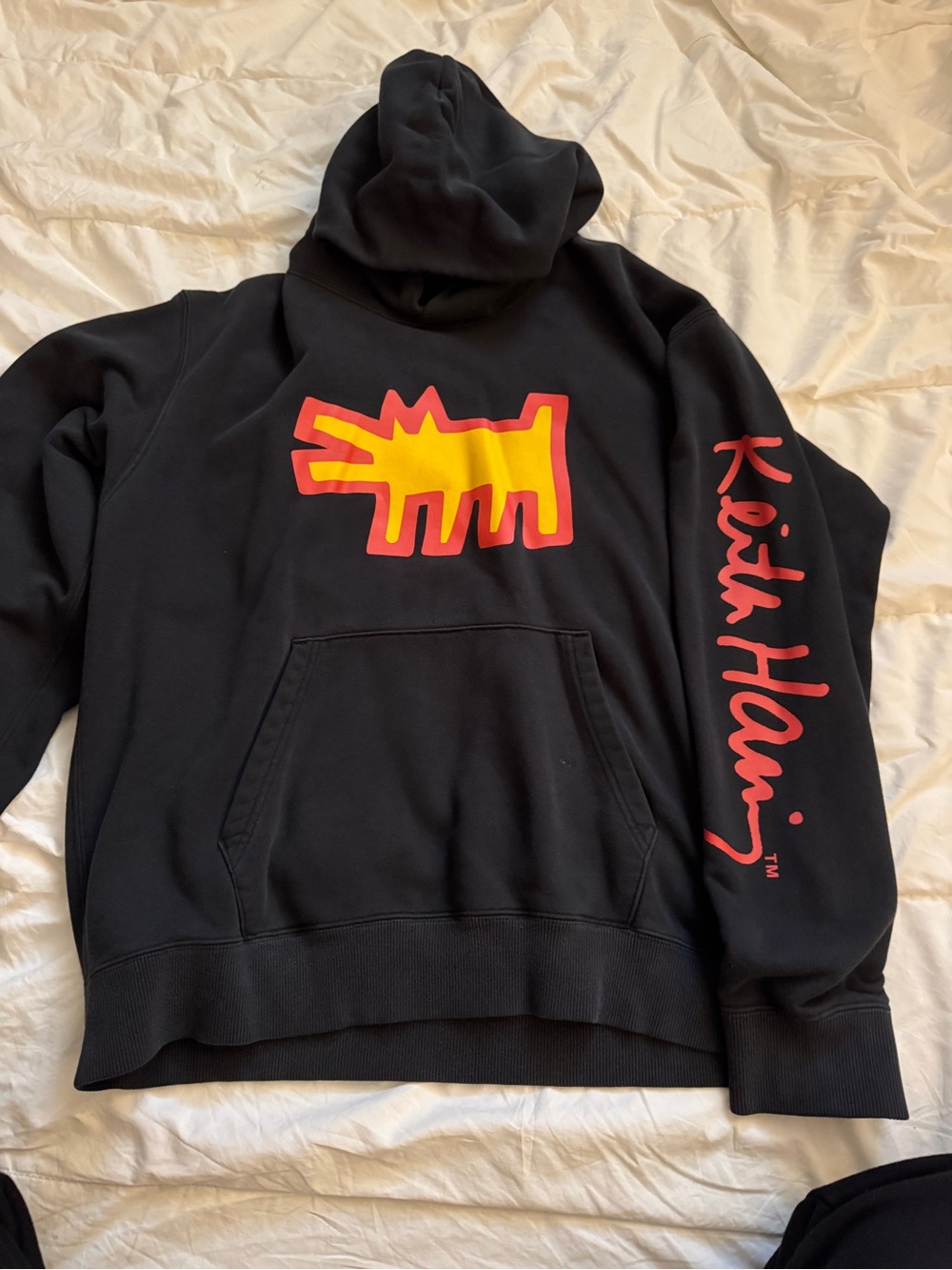 Uniqlo Black Hoodie with Yellow & Red Graphic